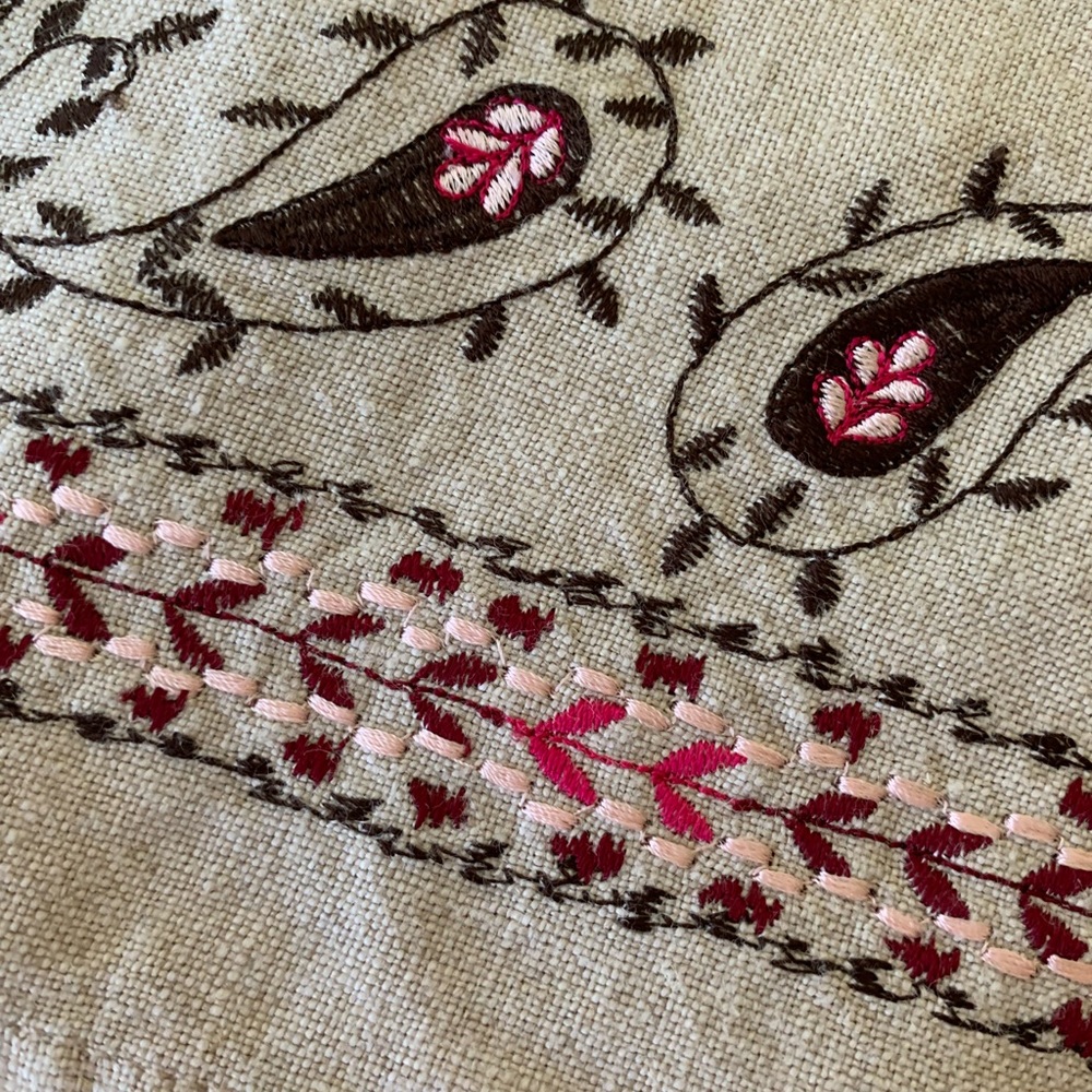 Ann Taylor Linen and embroidery skirt